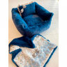 Комплект лежанка с одеялом "Paradis" / синяя 1961/2
