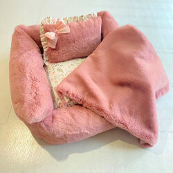 Комплект лежанка с одеялом "Paradis" /  розовая 1961